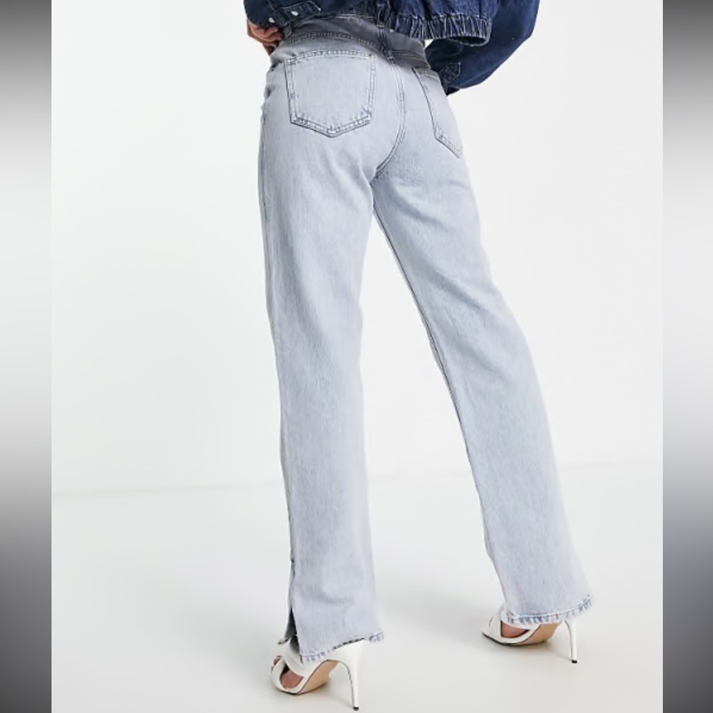 NA-KD Side Slit Straight Leg Jeans – Size 26 | Raw Hem | 31” Inseam